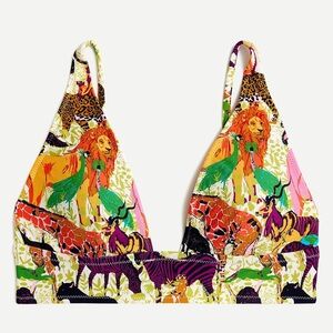 J Crew Plunge Top & Surfer Bikini 👙 Set in Ratti Safari Animal Print